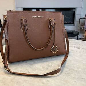 Michael Kors Brown Leather Tote Bag
